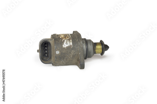 idle air control valve, showing connecting block, isolated on white background. with clipping path photo