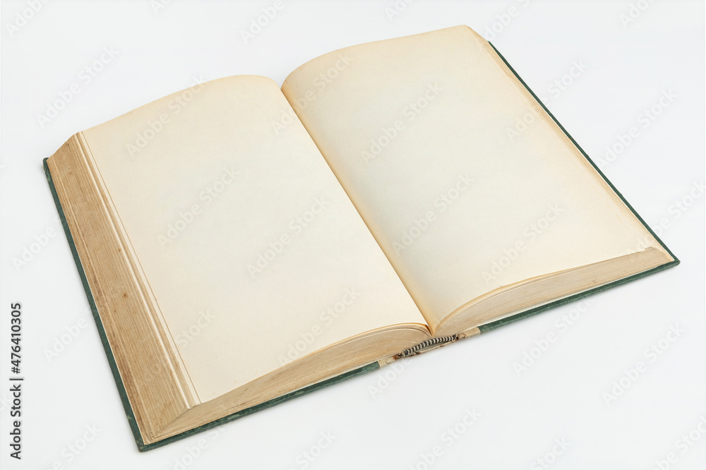 open old book on white background for mockup blank template open old book on white background for mockup blank template