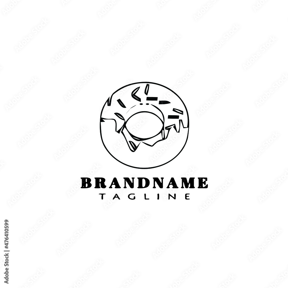 simple donuts logo icon cartoon design template vector illustration