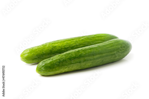 Fresh cucumber isolated on white background  