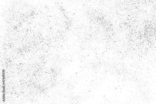 Distressed black texture. Dark grainy texture on white background. Dust overlay textured. Grain noise particles. Rusted white effect. Grunge design elements. Vector illustration, EPS 10.