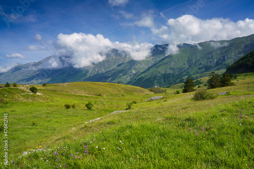 Mountain landscape at Gran Sasso Natural Park, in Abruzzo, Italy