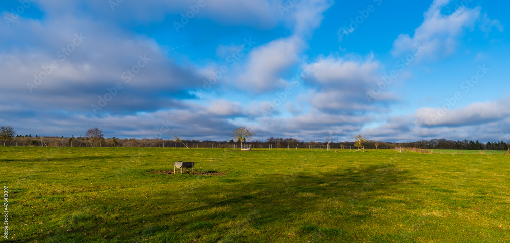 Minimalist landscape with an empty field in Luxembourg Minimalist landscape with an empty field in Luxembourg