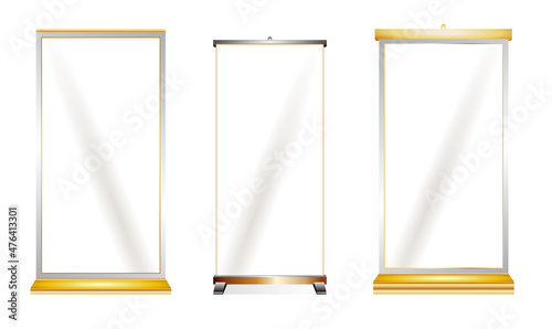 stock vector blank poster or photograph glass frame hanging, realistic decorative mirror or photograph glass frame, room decoration mirror. 
