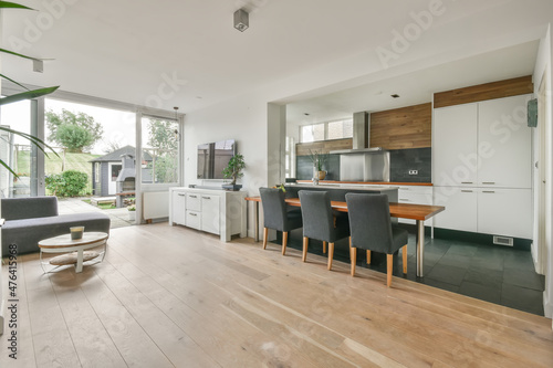 Canvas Print Modern dining room interior with stylish table