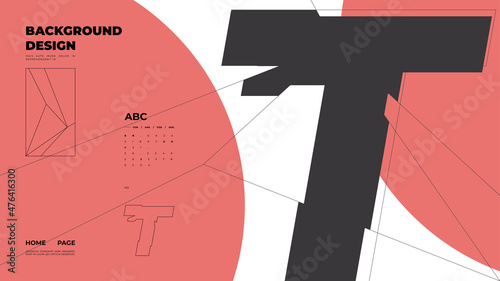Abstract homepage background. Minimal illustration. Chopped, cut, glitch, broken type, lite composition.
