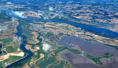 The Earth from above: Sauvie Island on the Columbia river in Oregon.