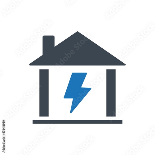 House thunderstorm icon ( vector illustration )