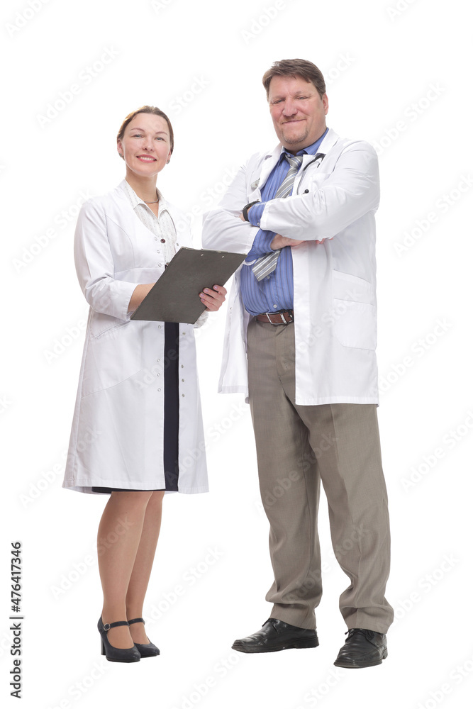 in full growth. medical colleagues standing together. in full growth. medical colleagues standing together.