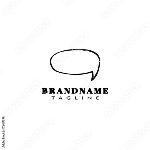 speech bubble logo cartoon icon black vector illustration