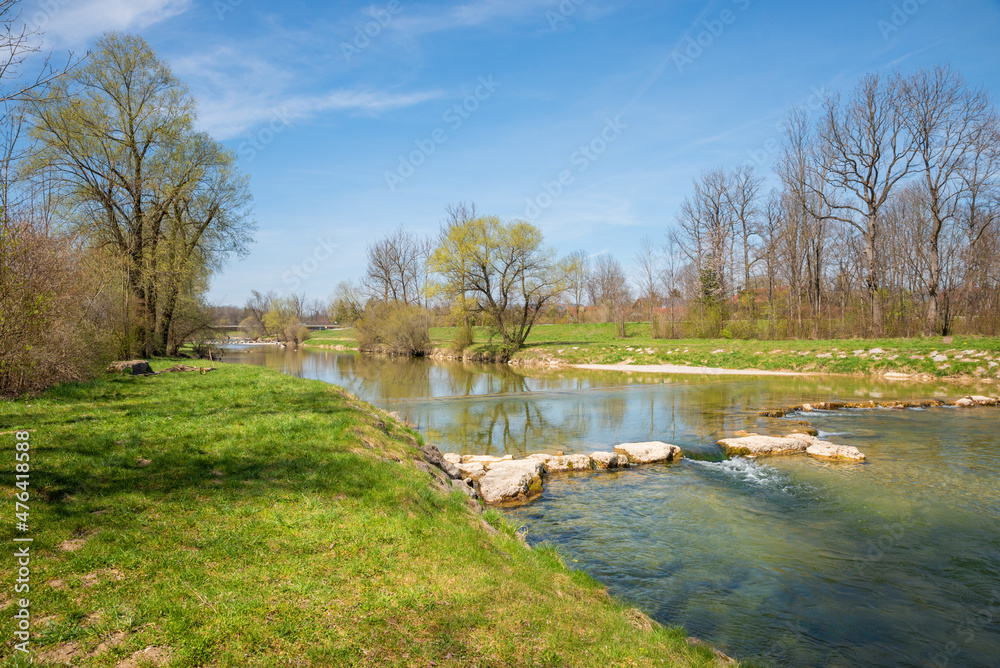 riparian zone Mangfall river near Bad Aibling, upper bavarian landscape riparian zone Mangfall river near Bad Aibling, upper bavarian landscape