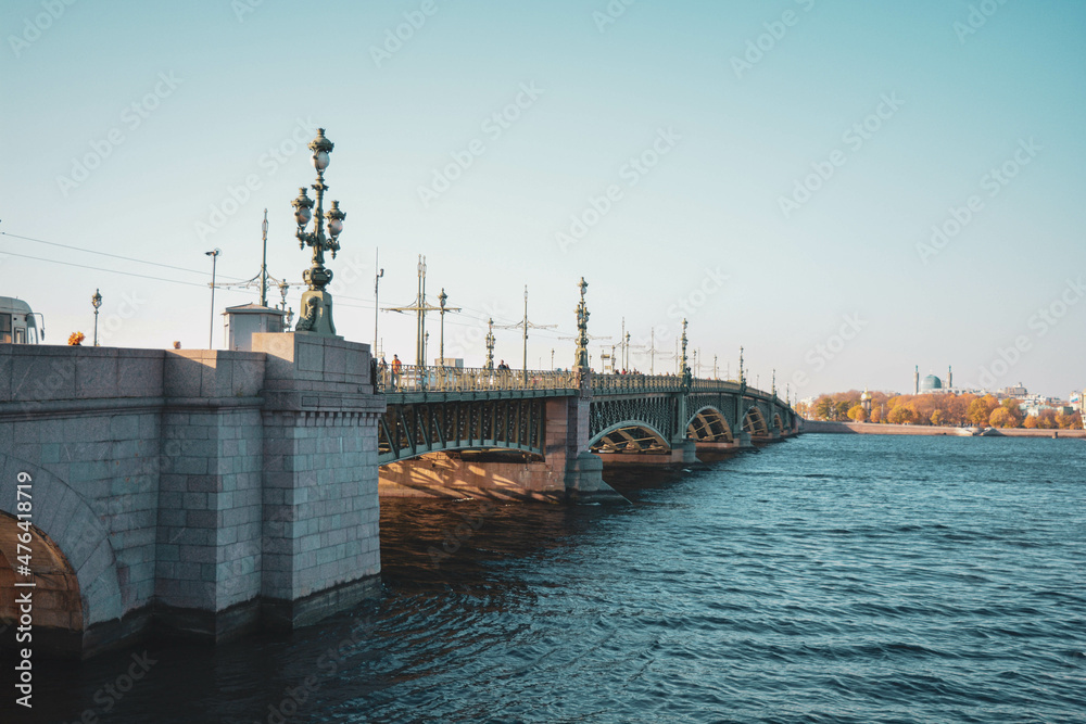 bridge over the river Neva in Saint Petersburg in autumn bridge over the river Neva in Saint Petersburg in autumn