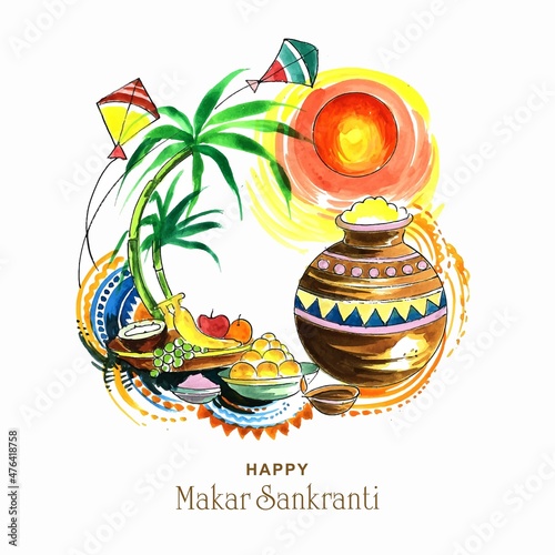 Happy makar sankranti holiday india festival background © Harryarts