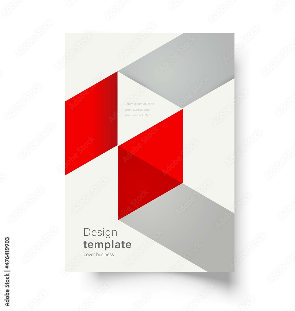 Flyer design template cover red color gradient