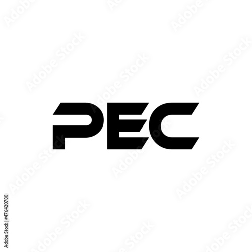 PEC letter logo design with white background in illustrator, vector logo modern alphabet font overlap style. calligraphy designs for logo, Poster, Invitation, etc.	
