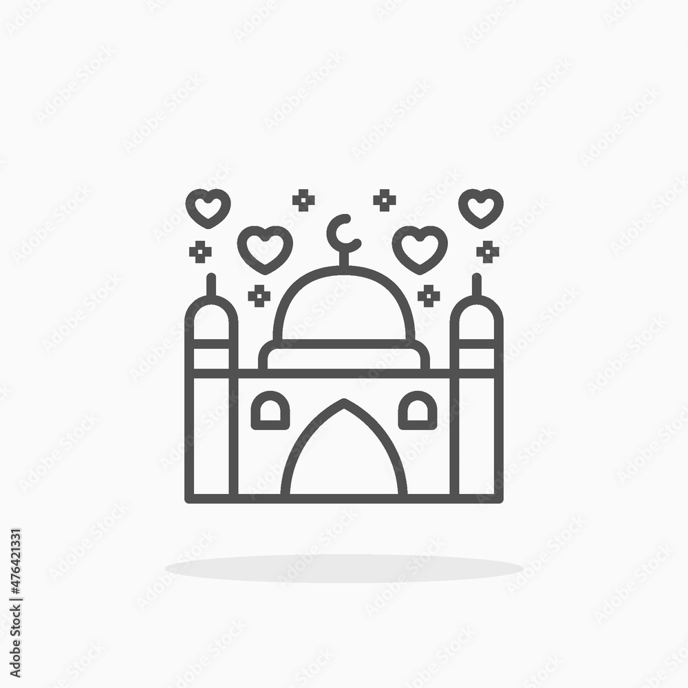 Mosque Wedding icon. Editable Stroke and pixel perfect. Outline style. Vector illustration. Enjoy this icon for your project. Mosque Wedding icon. Editable Stroke and pixel perfect. Outline style. Vector illustration. Enjoy this icon for your project.