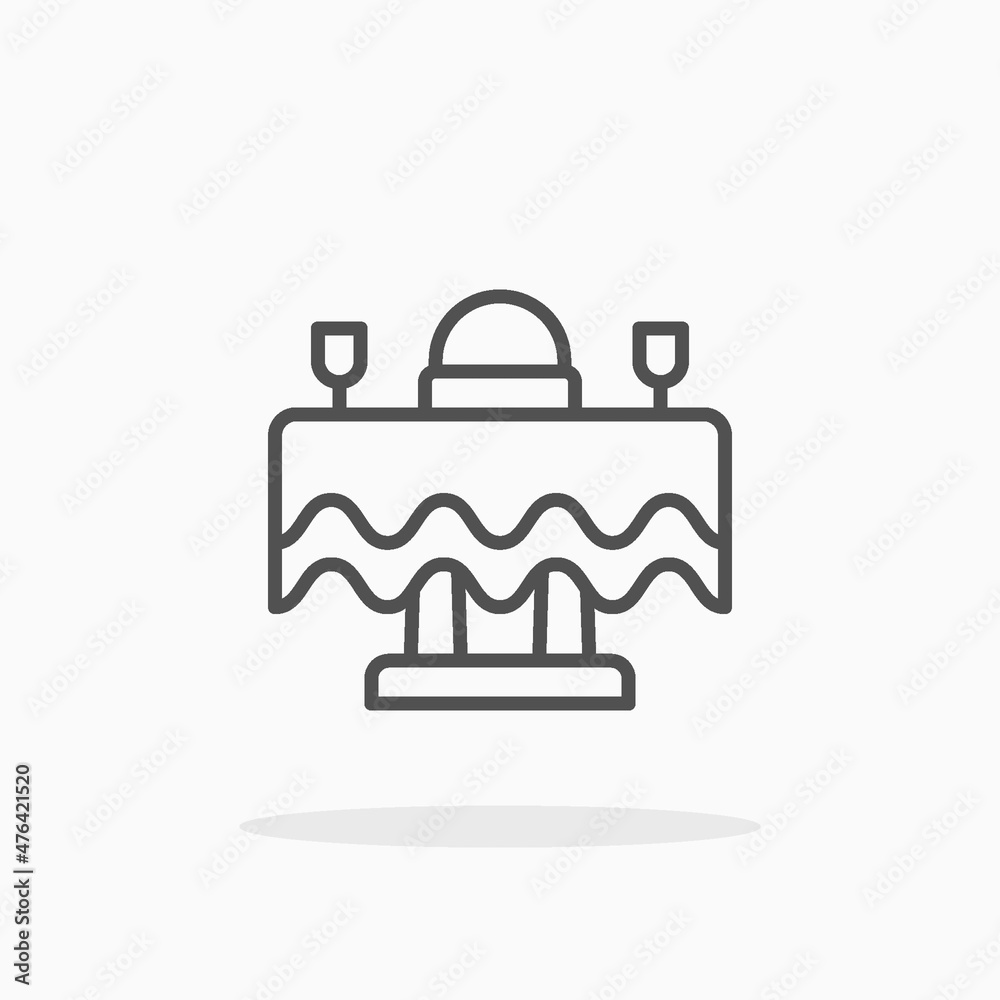 Dinner icon. Editable Stroke and pixel perfect. Outline style. Vector illustration. Enjoy this icon for your project. Dinner icon. Editable Stroke and pixel perfect. Outline style. Vector illustration. Enjoy this icon for your project.