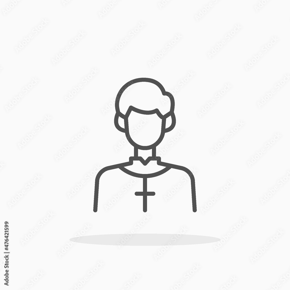 Priest icon. Editable Stroke and pixel perfect. Outline style. Vector illustration. Enjoy this icon for your project. Priest icon. Editable Stroke and pixel perfect. Outline style. Vector illustration. Enjoy this icon for your project.