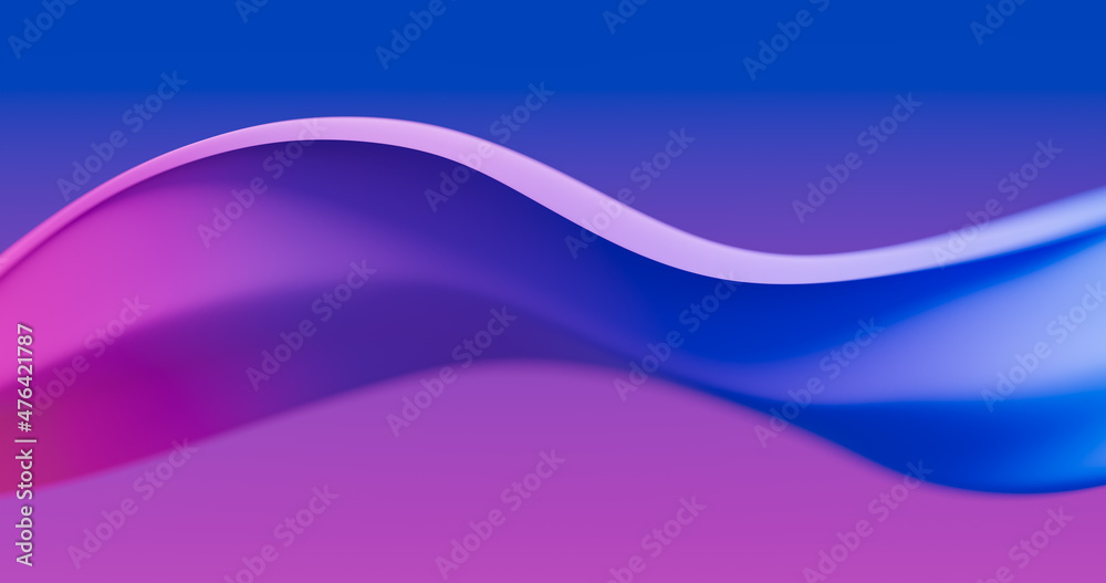 Abstract blue-violet ribbon moves in the wind - 3d render business template background Abstract blue-violet ribbon moves in the wind - 3d render business template background