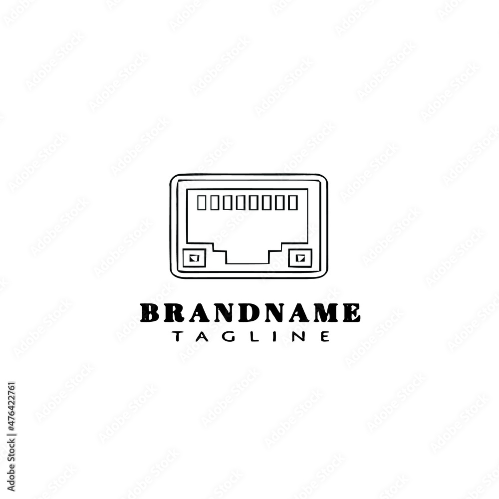 computer port logo cartoon icon design template black isolated vector illustration computer port logo cartoon icon design template black isolated vector illustration