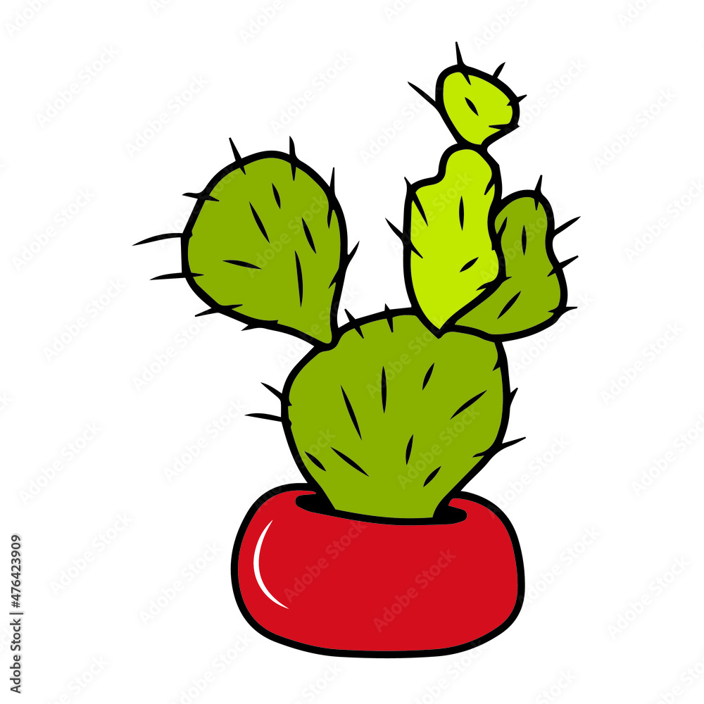 Naklejka premium Vector children's design for backgrounds and fabrics, postcards.Funny cactus,potted plant,emotion
