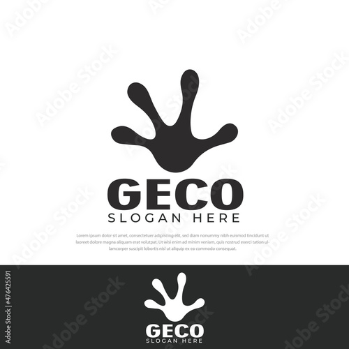 Simple black gecko leg logo design, design template, symbol, icon, design template, lizard paw