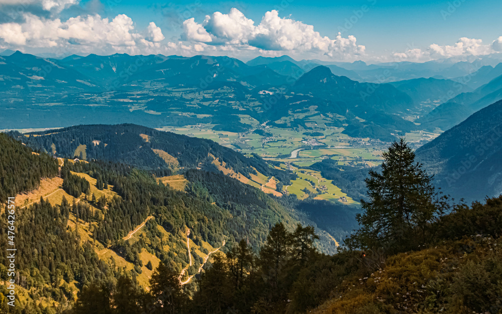 Beautiful alpine summer view at the famous Purtschellerhaus near Berchtesgaden, Bavaria, Germany