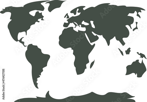 World map vector drawing. Continents and islands
