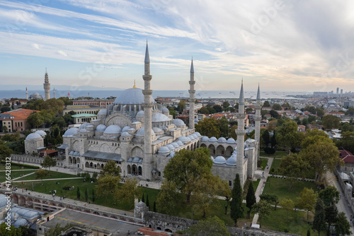 Suleymaniye Mosque Drone Photo, Fatih Istanbul Turkey