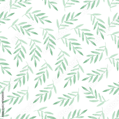Watercolor leaf seamless pattern © Fauzi Arts
