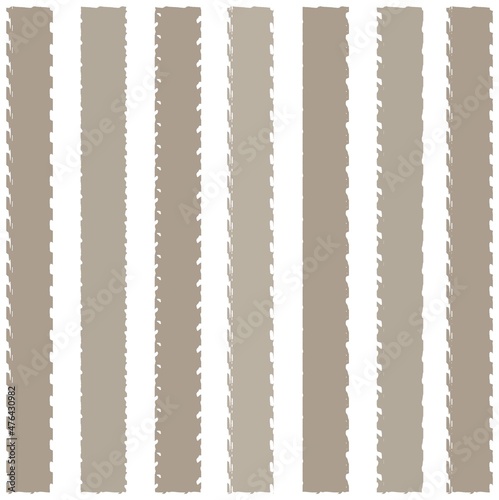 Thick tan and white stripes running vertically across frame. Stripes are different tones of tan with textured edges looking hand drawn. Antique, neutral, abstract background. Copy space.