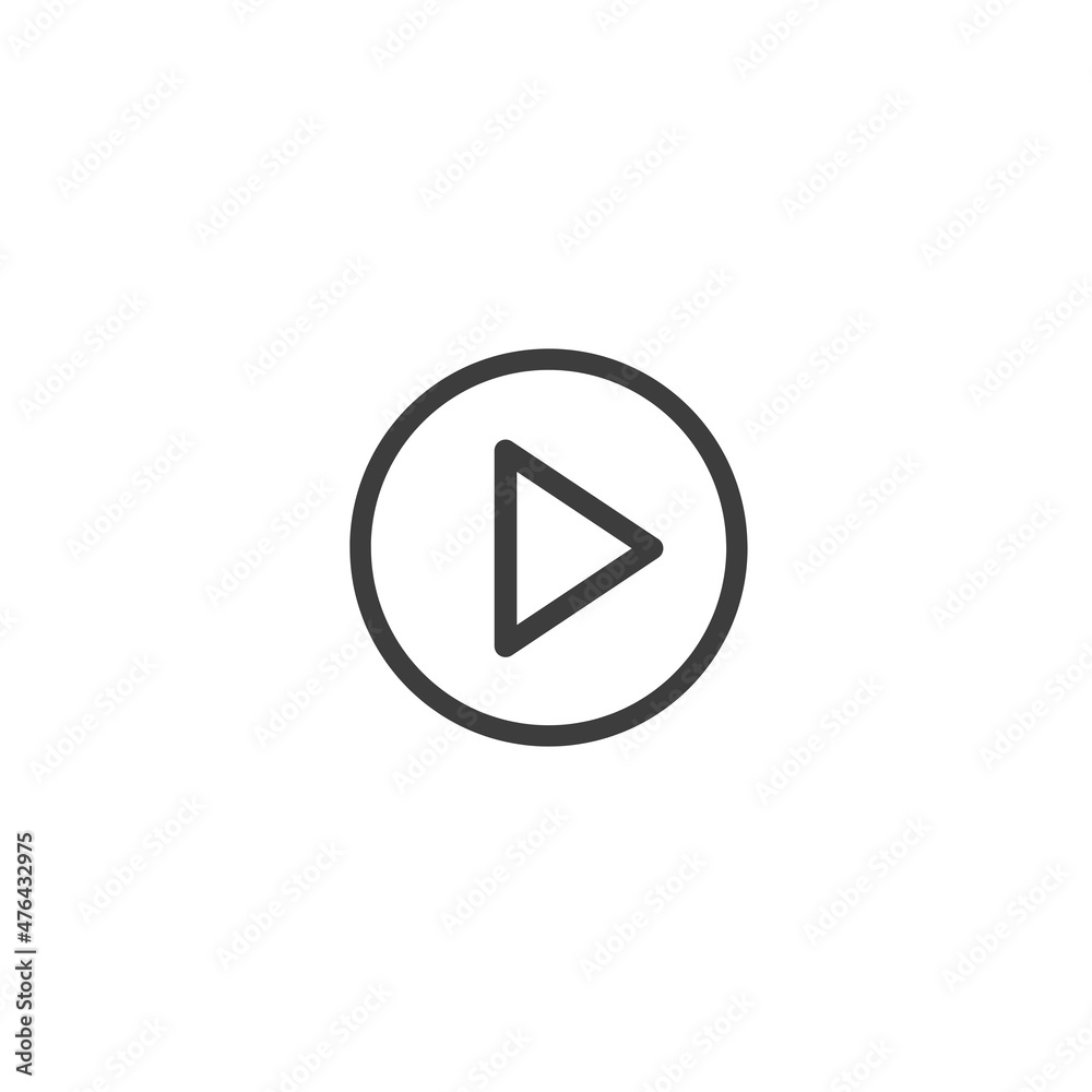 Play button icon vector. flat vector graphics on a white background. Play button icon vector. flat vector graphics on a white background.