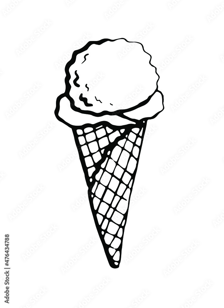 Ice cream. Vector clipart. Hand drawn Ice cream. Vector clipart. Hand drawn