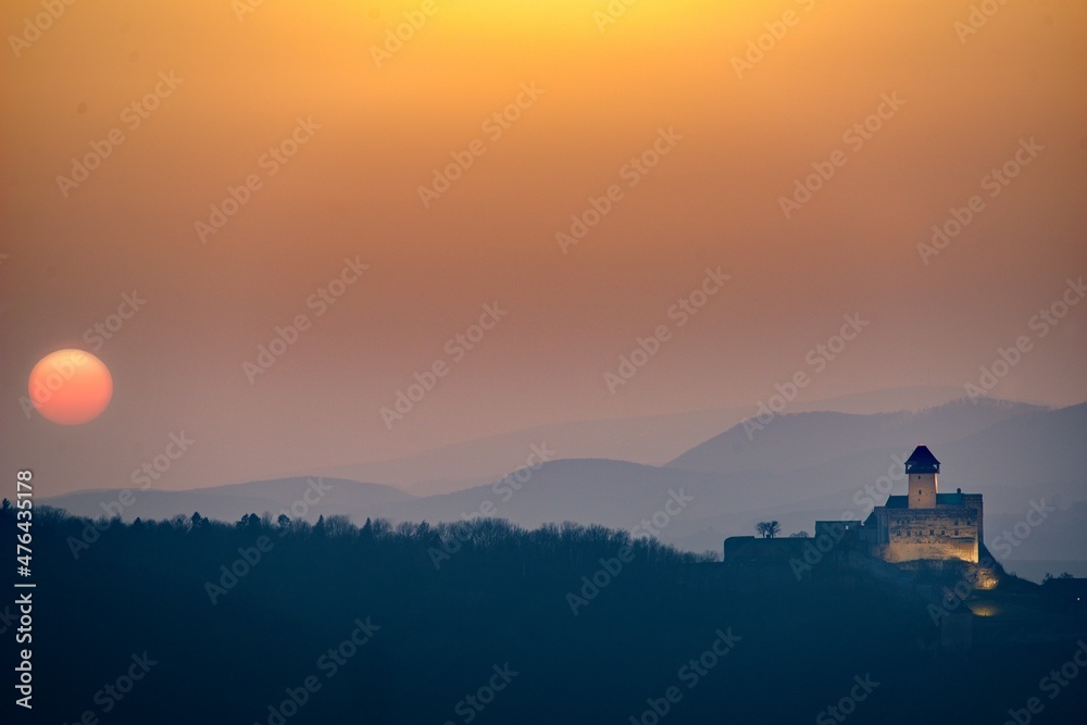 Trenciansky Castle during Sahara Sunset