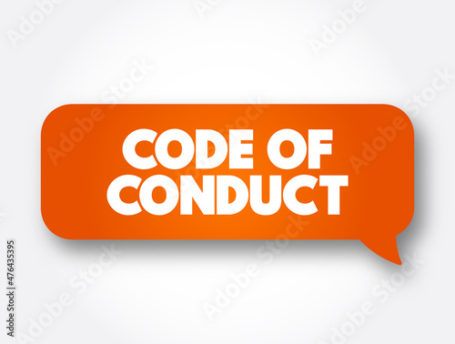 Code Of Conduct text message bubble, concept background