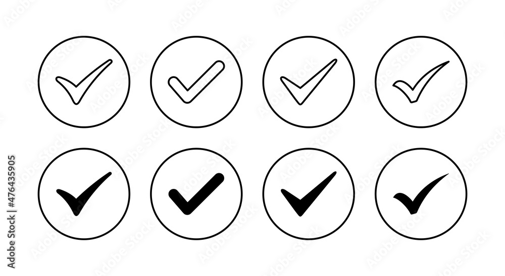 Check mark icons set. Tick mark sign and symbol Check mark icons set. Tick mark sign and symbol