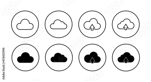 Cloud icons set. cloud sign and symbol