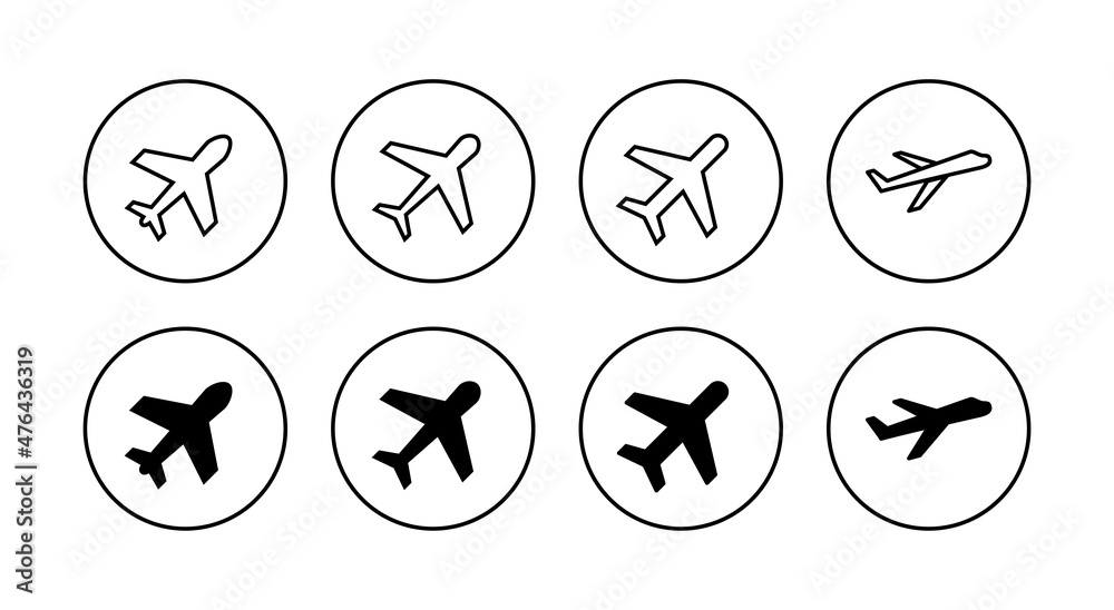 Plane icons set. Airplane sign and symbol. Flight transport symbol. Travel sign. aeroplane Plane icons set. Airplane sign and symbol. Flight transport symbol. Travel sign. aeroplane