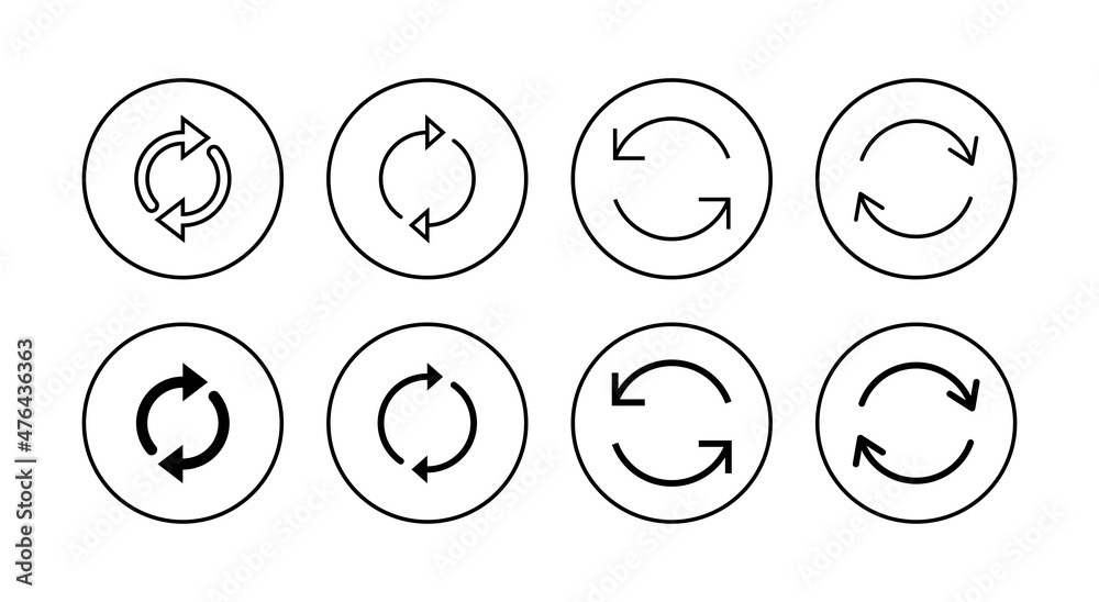 Refresh icons set. Reload sign and symbol. Update icon. Refresh icons set. Reload sign and symbol. Update icon.