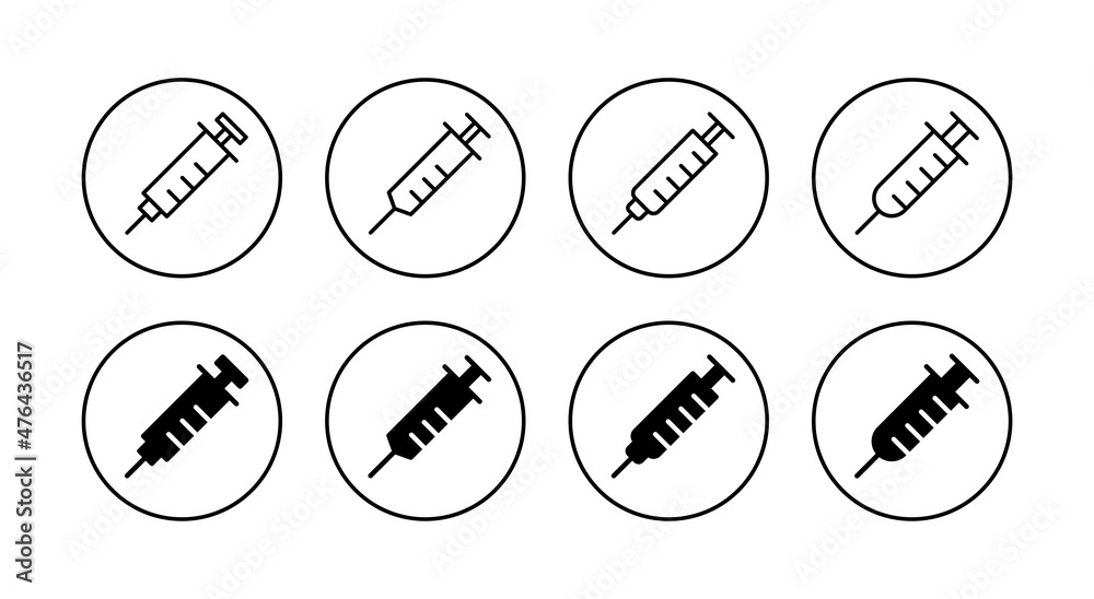 Syringe icons set. injection sign and symbol.vaccine icon Syringe icons set. injection sign and symbol.vaccine icon