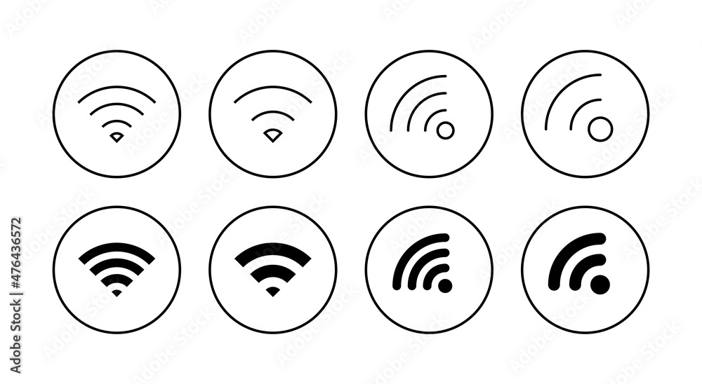 Wifi icons set. signal sign and symbol. Wireless icon Wifi icons set. signal sign and symbol. Wireless icon