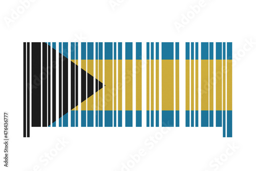World countries. Bar code decorative on white background. Made in Bahamas