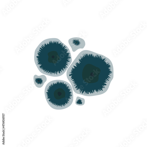 Green mold growth on house wall illustration