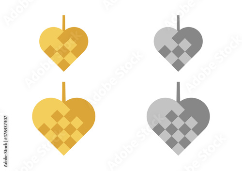 Gold and silver christmas hearts / guld og sølv julehjerter, Vector	