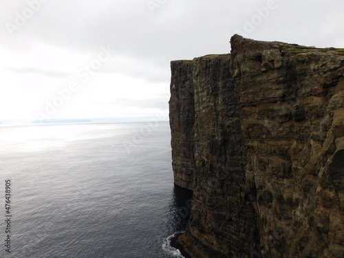 The beautiful Atlantic coastline and islets on the Faroe Islands