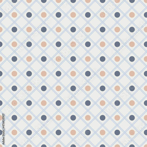 Illustrator vector of seamless yellow and blue dot in a middle of square