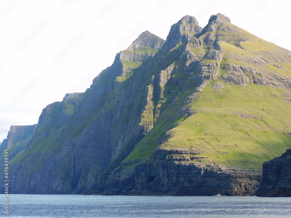 Beautiful mountain landscapes along the Atlantic Coast of the Faroe Islands