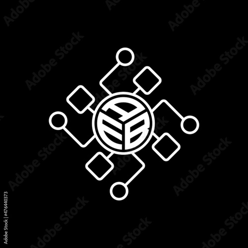 AEB letter logo design on black background. 
AEB circle letter logo design with ellipse shape.
AEB creative initials letter logo concept.AEB logo vector.  photo