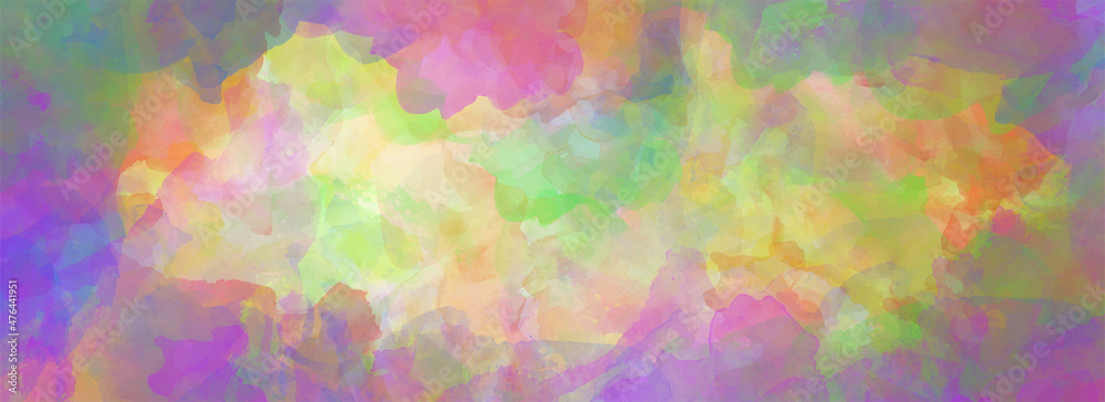Vector watercolor art background. Hand drawn colorful abstract vector illustration for background, cover, interior decor and other users. Multicolor brush strokes and splashes. Rainbow color template.