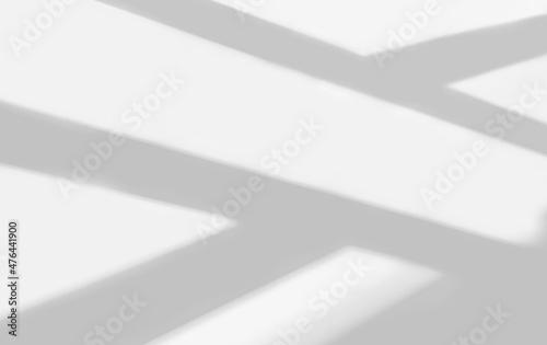 Gray window shadow and light blur abstract background on white wall, shadow overlay effect